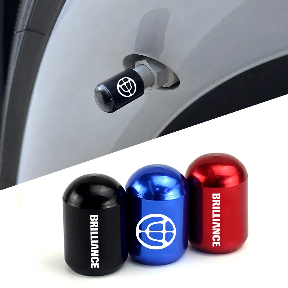 For Brilliance M2 V3 V5 H230 H320 H530 4PCS Car Wheel Tire Valve Caps Air Stems Protector Cover Car Decor Exterior Accessories