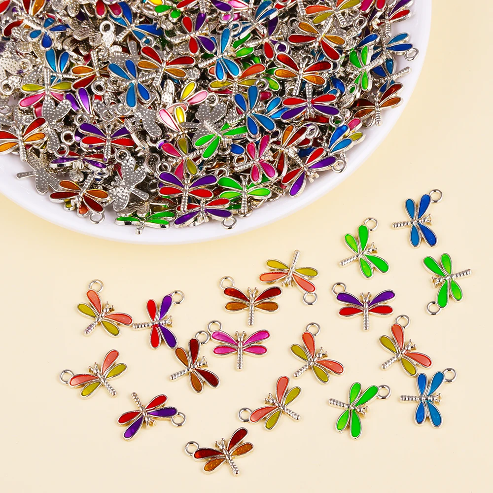 

10Pcs Cute Colorful Dragonfly Enamel Charms for Necklace Earrings Accessories Insect Charm Pendants Diy Jewelry Making Supplies