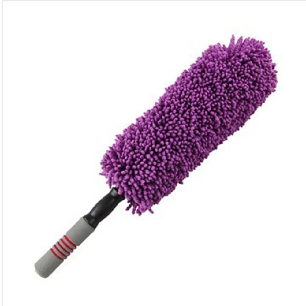 

Foldable Purple/Grey Microfiber Duster Car Cleaning Cloths Brush Aluminum Auto Detailing Washing Cleaning Tool