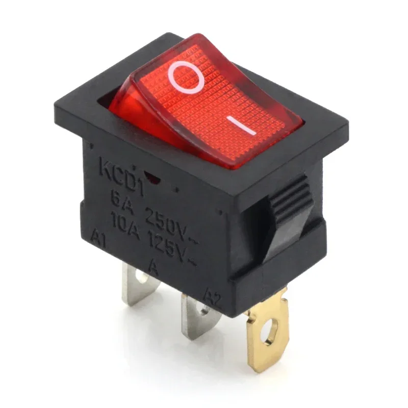 1/5Pcs KCD1 Series Boat Car Rocker Switch 2/3/4/6 Pin 2/3 Position Power Switches 6A/250V 10A/125V AC 15mm x 21mm