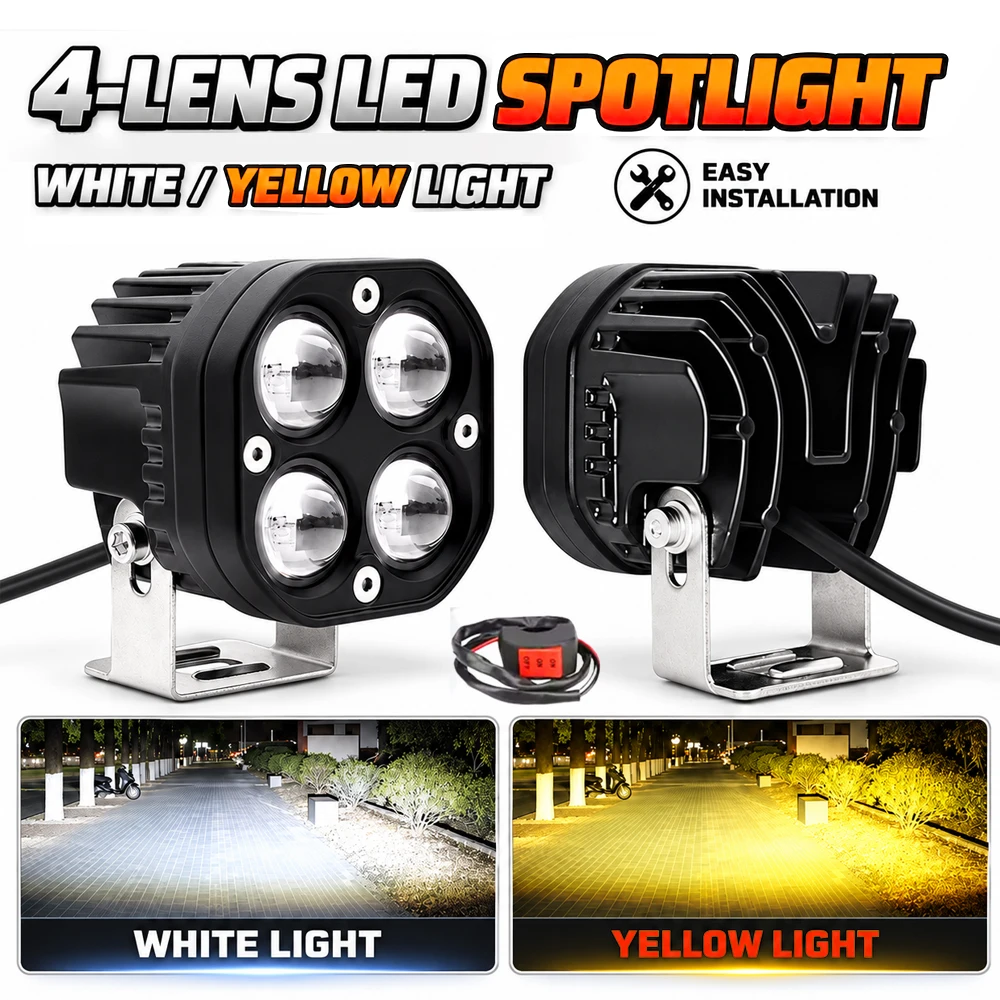HYNBYZJ 3inch Led Work Spotlights 24V 12V Headlights for Motorcycles Flood Led Bar Fog Light DRL for Car Truck 4x4 Off Road ATV