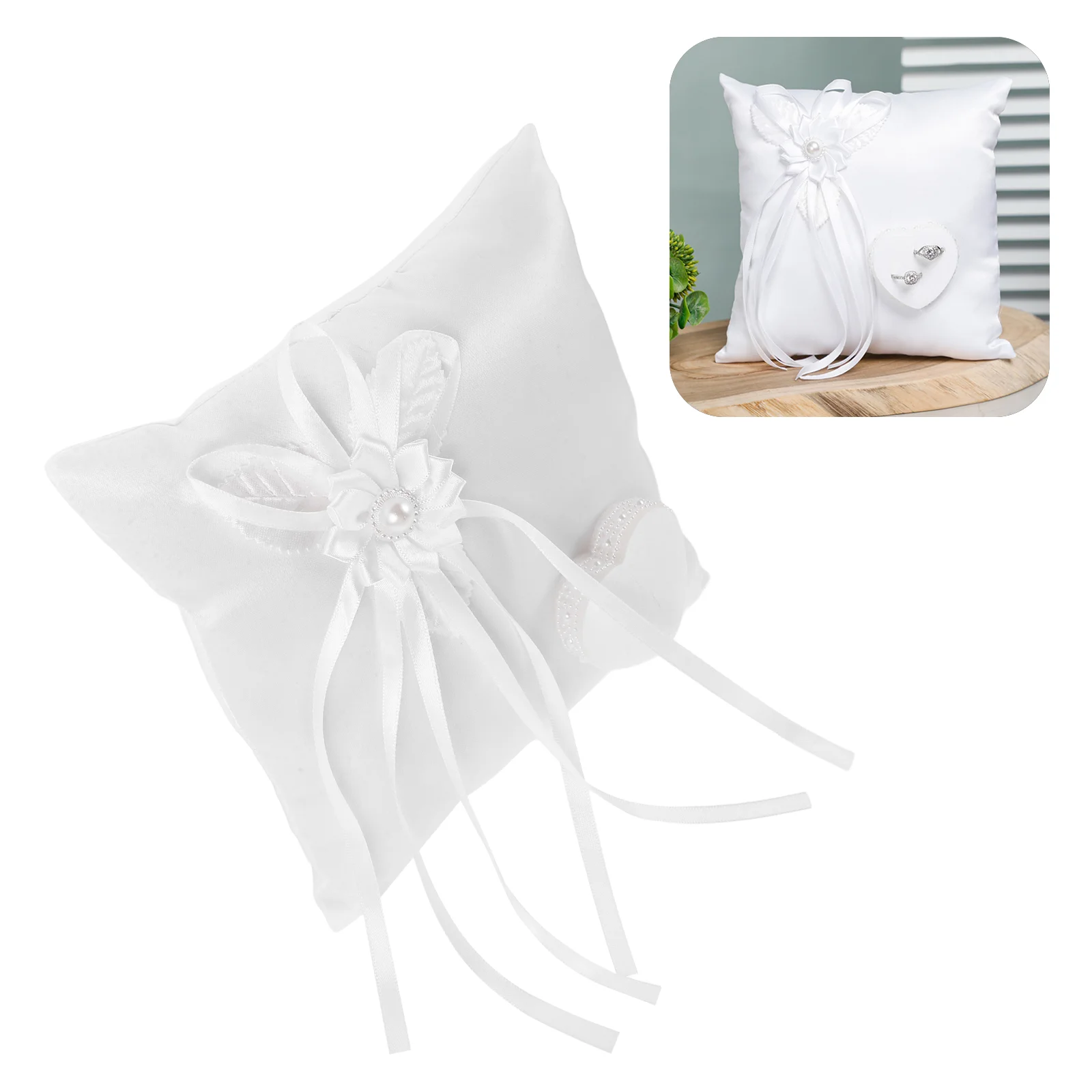 Ring Barrier Pillow for Wedding The Sign Floral Container Girl Heart Decorations