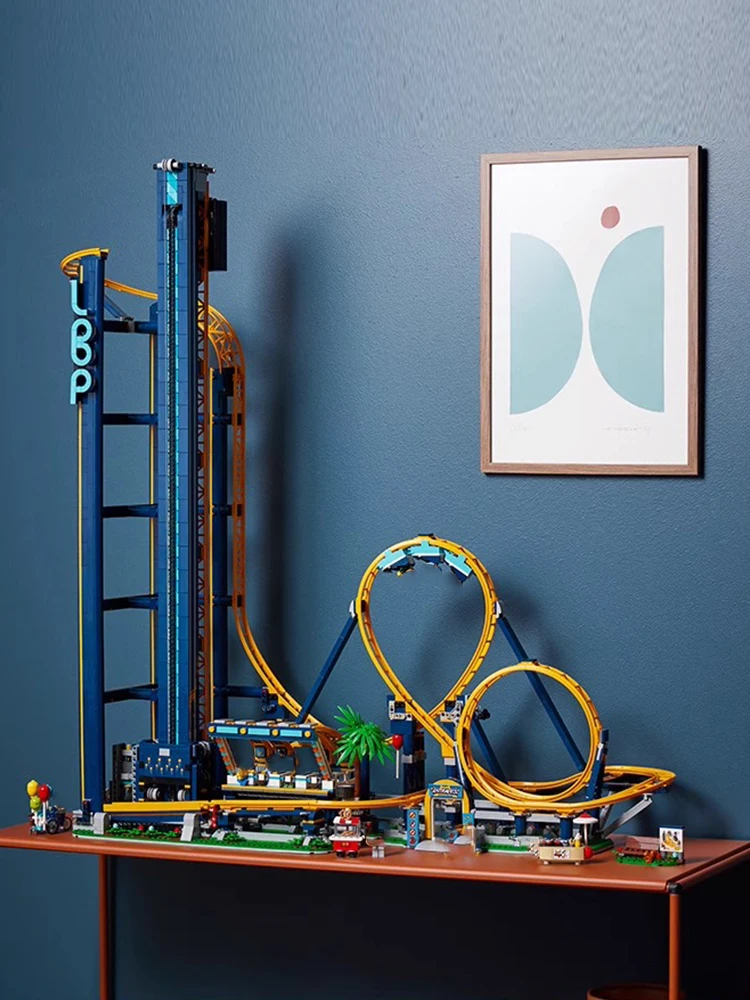 

Wooden roller coaster; Vertical flip; Hand crank; Wooden block toy; Assembled toy; Roller coaster assembly 3756granule