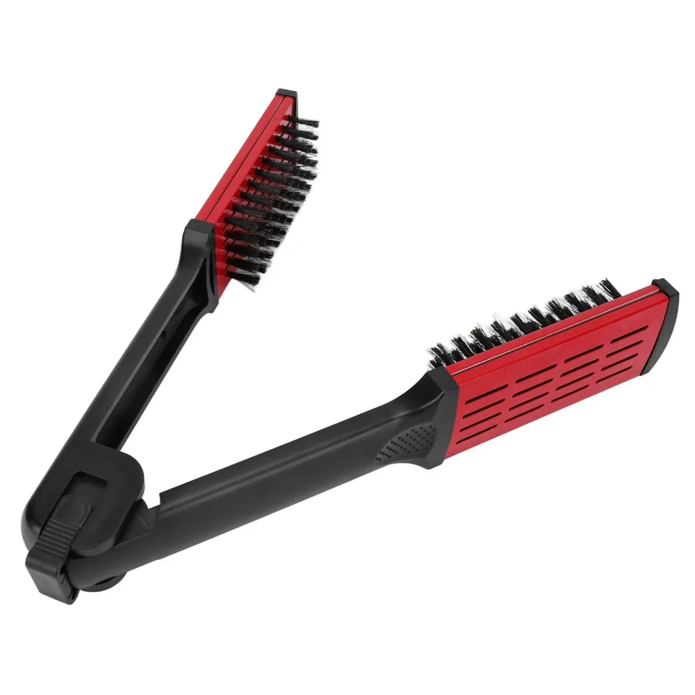 

Hollow Breathable Design Straightening Comb Anti Static Heat Resistant Double Sided Brush Stylish Soft Bristle
