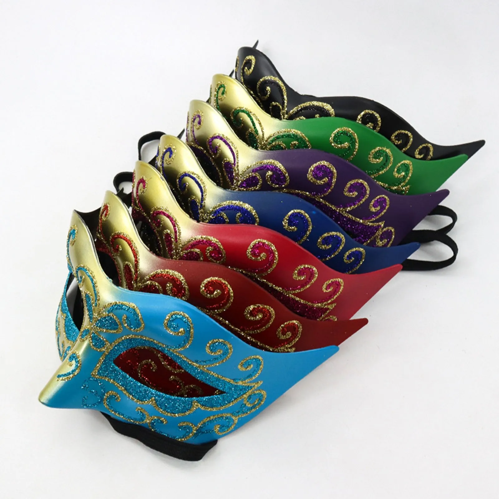 

Марди для мужчин, золотой и зеленый для вечеринки, женский маскарадный костюм, аксессуар для вечеринки, маленькая красота, окрашенный глазами, вечеринка на Хэллоуин 9