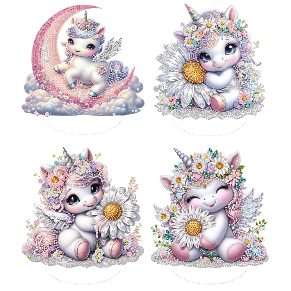 Sonderform Einhorn Diamant Malerei Desktop-Dekorationen 5d DIY Diamant Kunst Tisch dekoration für