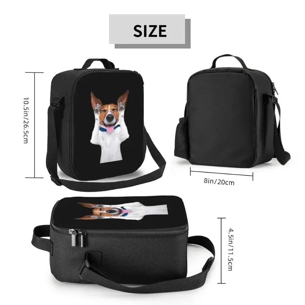 Divertente Jack Russell Terrier Meme Borsa per il pranzo da donna Borsa per il pranzo termica isolata per bambini in età scolare