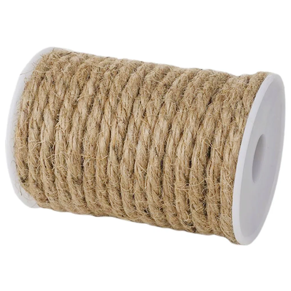 

12 мм джутовая веревка из натурального шпагата, коричневый толстый ремесленный шнур для самостоятельного изготовления, садоводства, кошачьего когтеточка, джутовая веревка для рукоделия