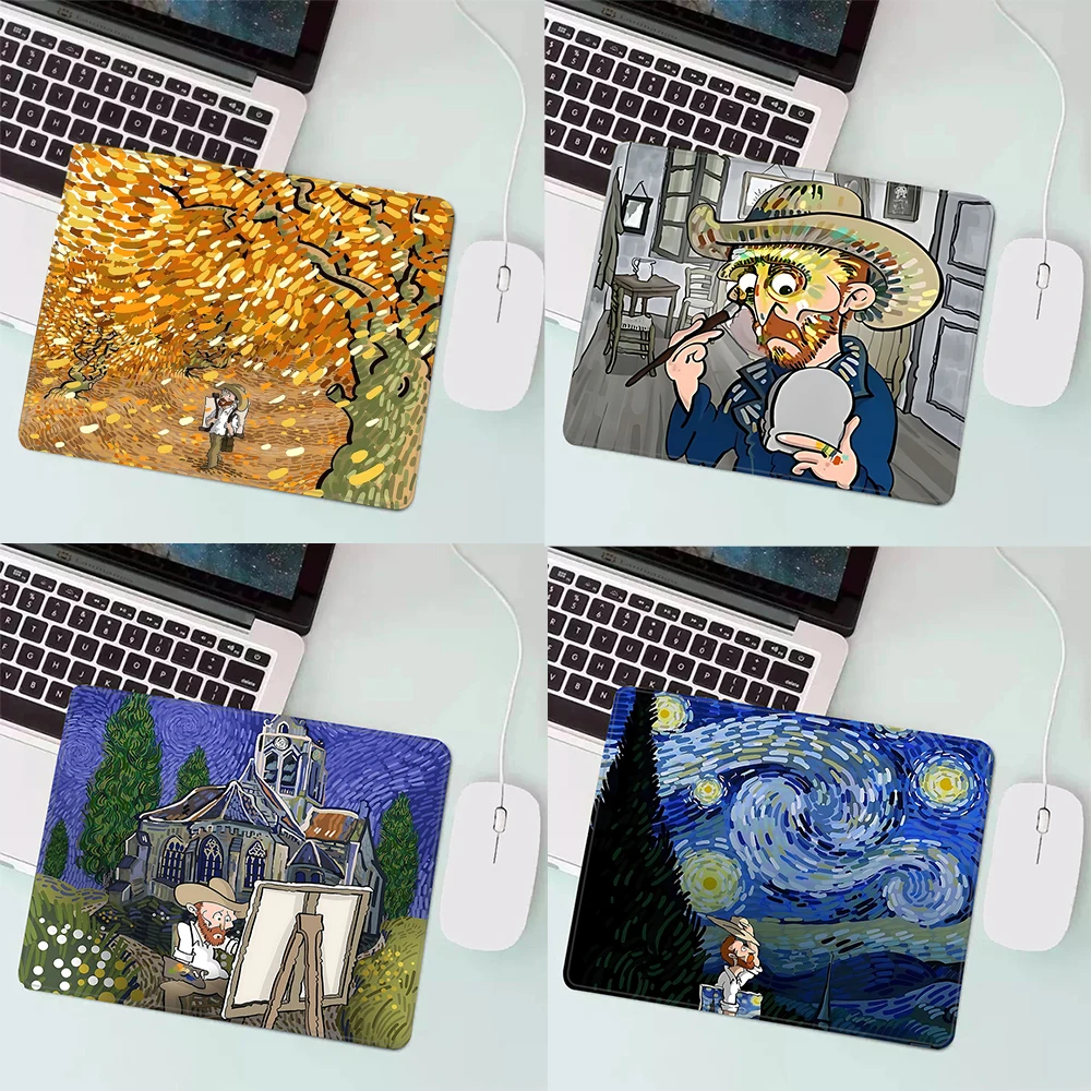 Van Gogh Illustrations Gaming Mouse Pad XS Small Mousepad For PC Gamer Desktop Decoration Office Mouse Mat Deskmat Rug