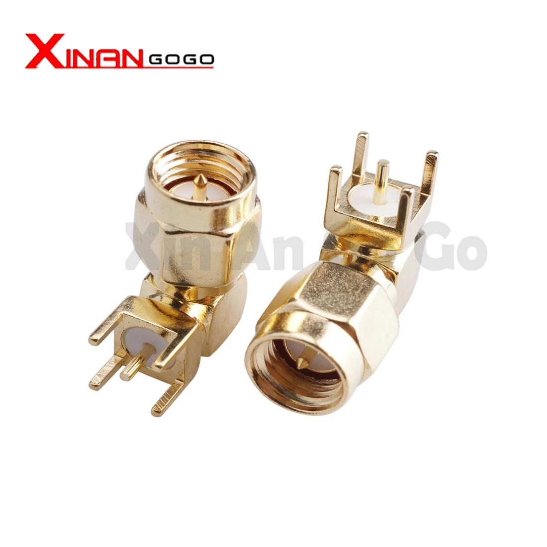 2/5/10Pcs SMA Female Jack Male Plug Adapter Solder Edge PCB Straight Right Angle Mount RF Copper Connector Plug Socket