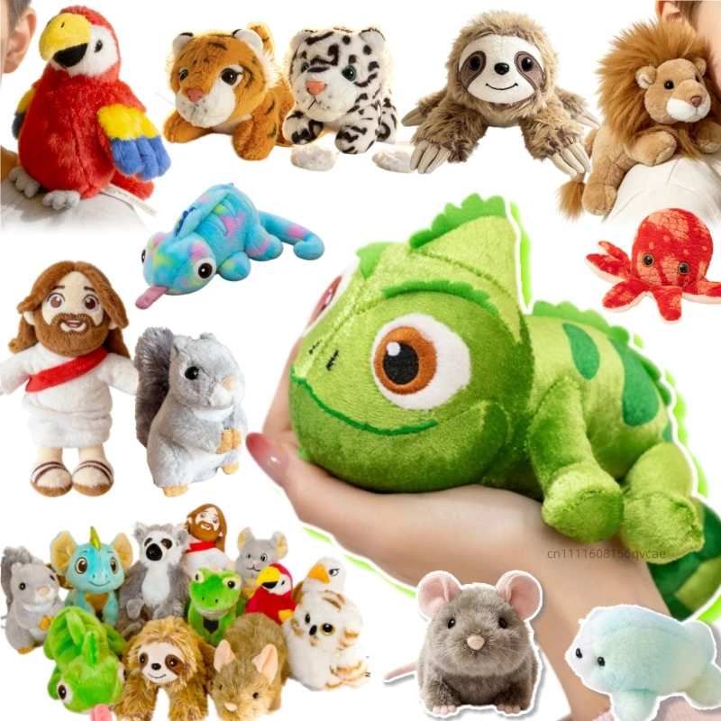 New Wholesale Magnetic Shoulder Sloth Elk Jesus Frog Parrot Plush Toys Creative Squirrel Lemur Sea Eagle Plushie Doll Funny Gift