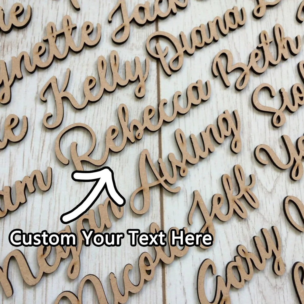1PC Custom Wooden Seat Card - Personalized Engraved Name, Minimalist Design, DIY, Laser Engraved, Ideal for Weddings/Dinners & E