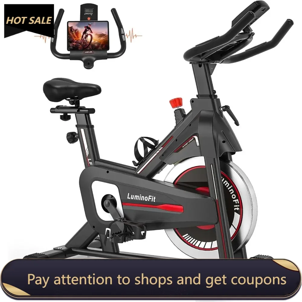 

Exercise Bike, Brake Pad/Magnetic Resistance Stationary Bikes for Home with 330lbs/350lbs Weight Capacity, Indoor Cycling Bike