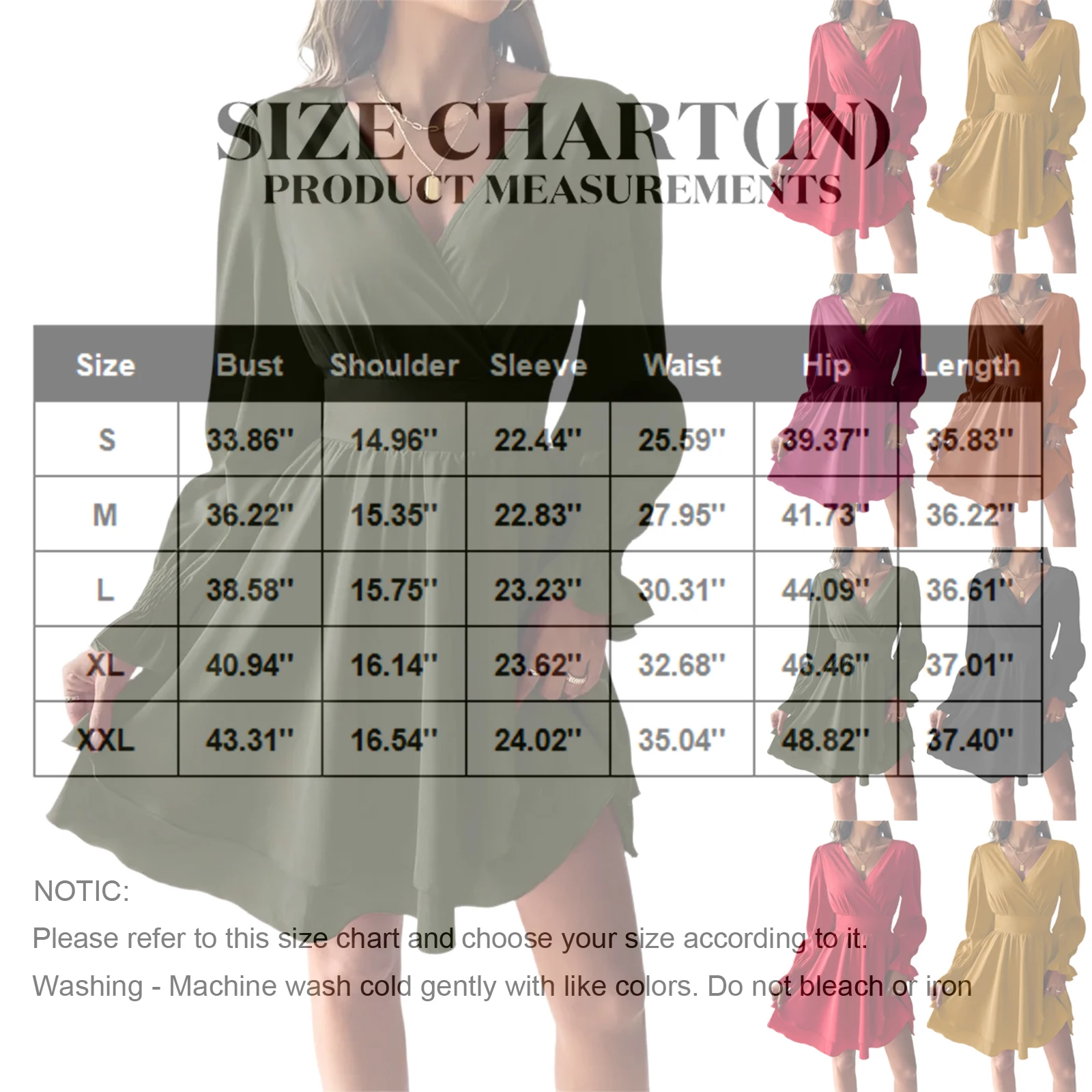 Vestido feminino com decote em v, cintura cinched, cor sólida, saia de camada dupla, primavera e outono, mini vestido retrô