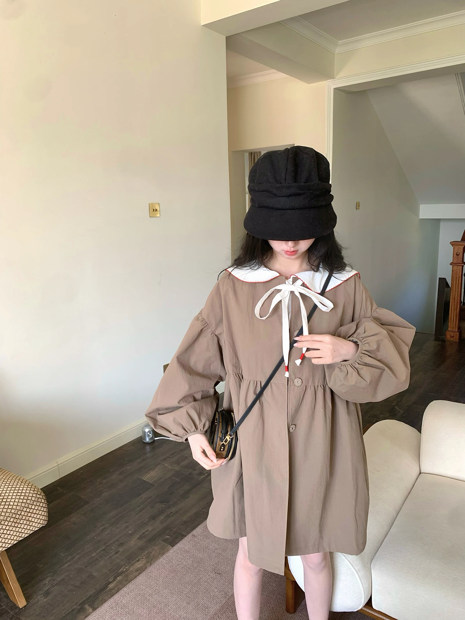 

Zhang Bao Bao Silhouette Coat Straight Doll Version Coat 2026 Spring Summer Women's Long Sleeve Cotton Regular Length Single ...