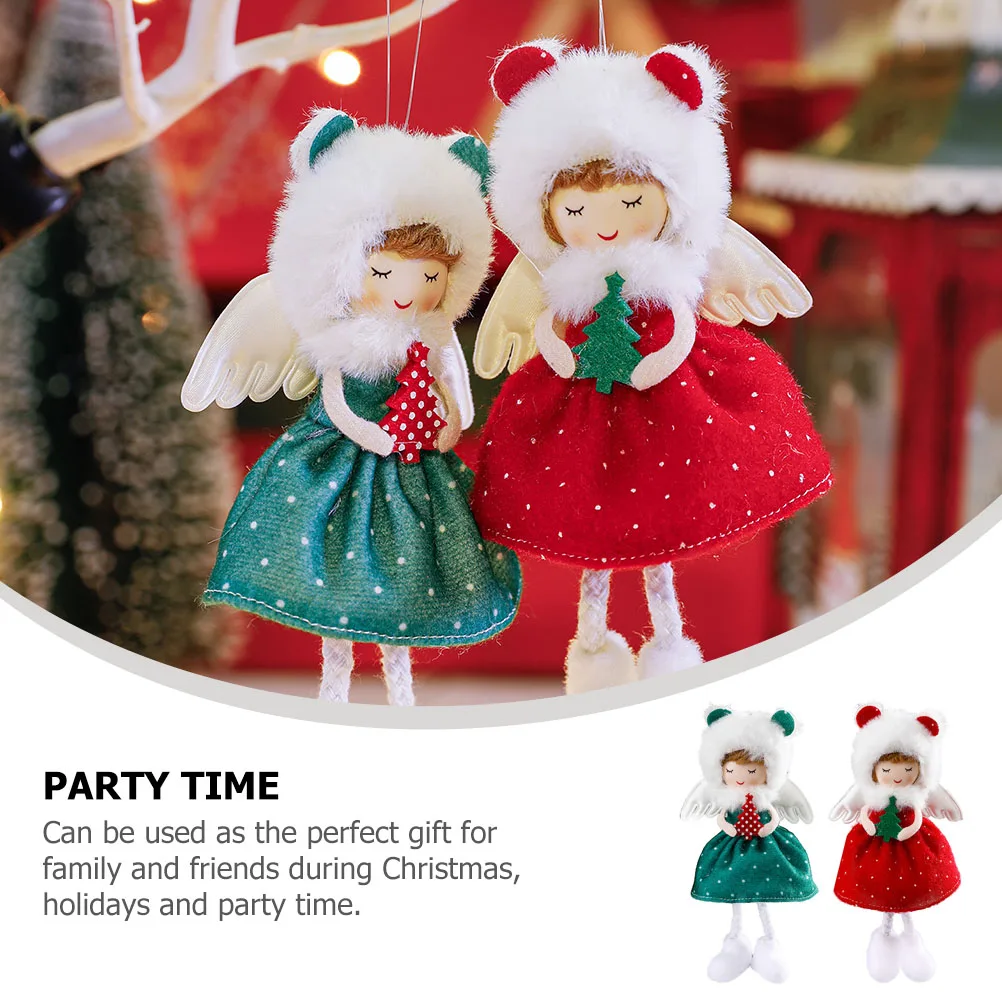 

2pcs Elf Angel Decoration Hanging Ornaments Cloth Xmas Tree Pendant Party Holiday Decorative Gift Home Garden