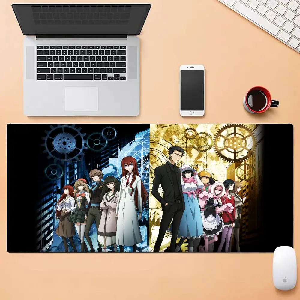 Classic Anime Steins Gate Mouse Pad Multiple Sizes Large Square Computer Office Game Table Mats Rubber Anti-slip Mousepads