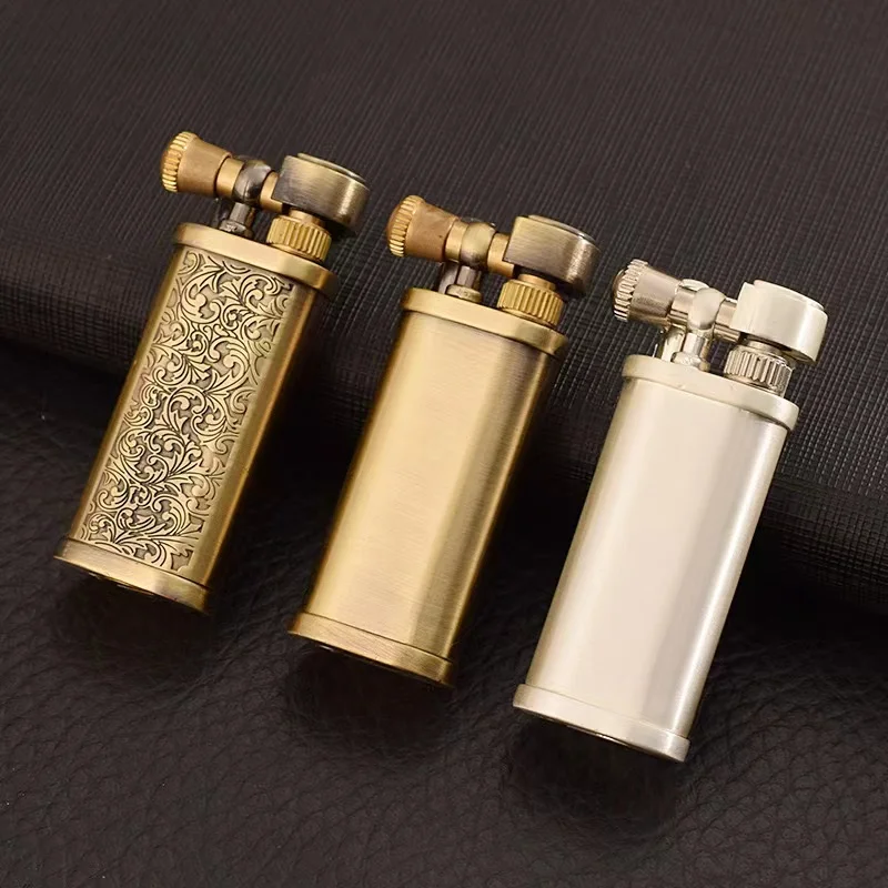 Retro Metal Oil Ditch Vintage Kerosene Lighter Antique Side Pulley Lighter Various Selection Lighters