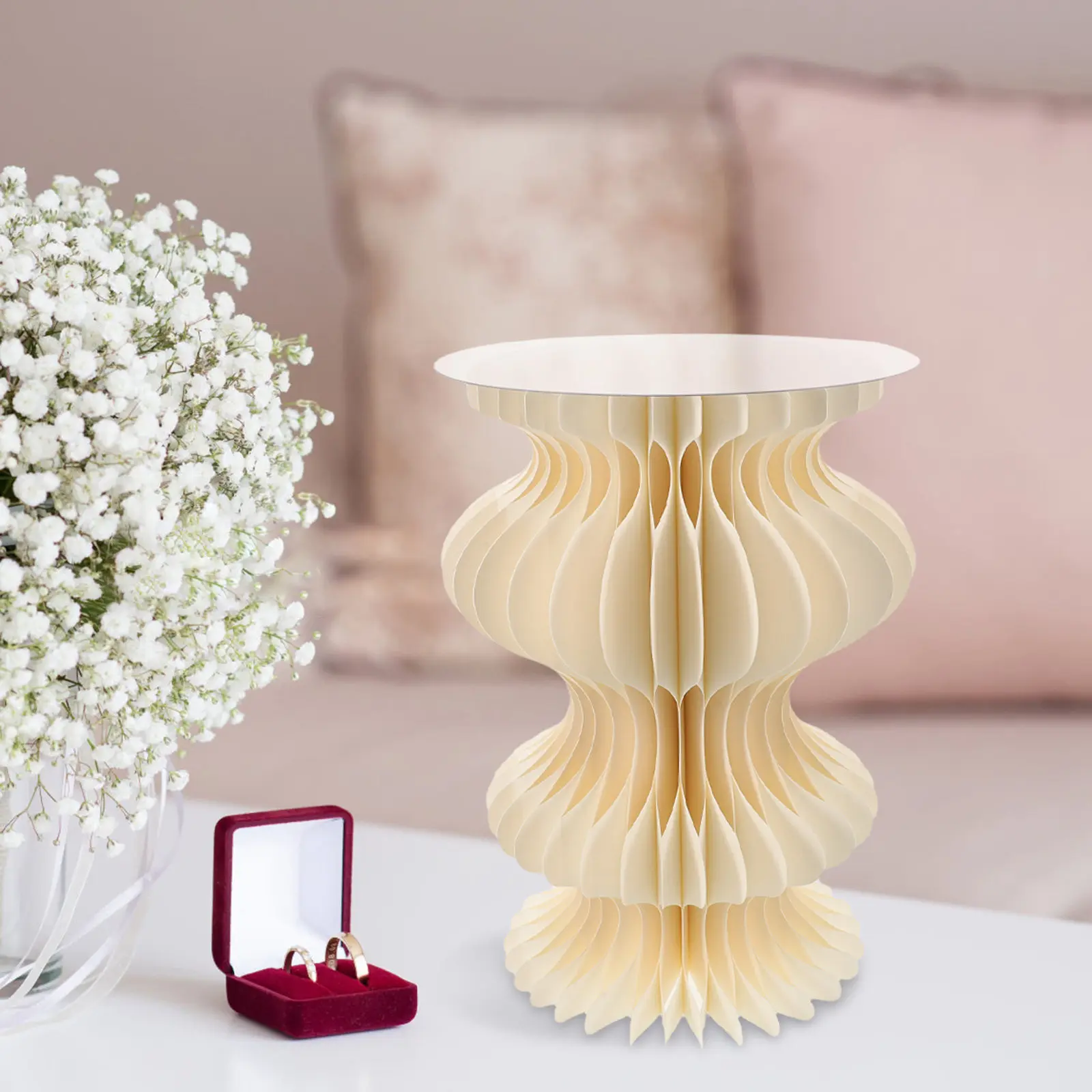 

Складная подставка для капкейков 40x25 см, высокая картонная подставка-пьедестал для свадеб, дней рождения, десертных столов, центральное украшение