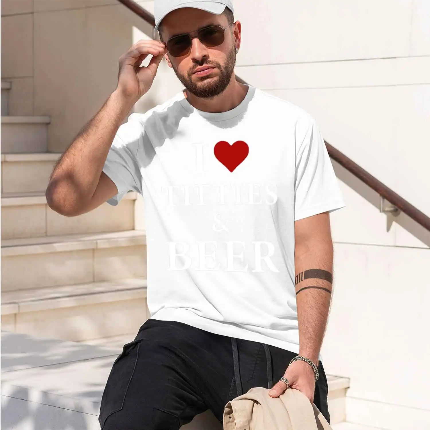 I Love Titties And Beer T-shirt Funny Adult Jokes inking Lovers T Shirt For Men Women Summer Casual EU Size Tee 2026 New Model