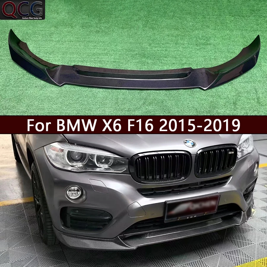 

For BMW X6 F16 Carbon Fiber Front lip Car Front Bumper Diverter Spoiler Diffuser Front lip chin Upgrade Car Accessories body kit