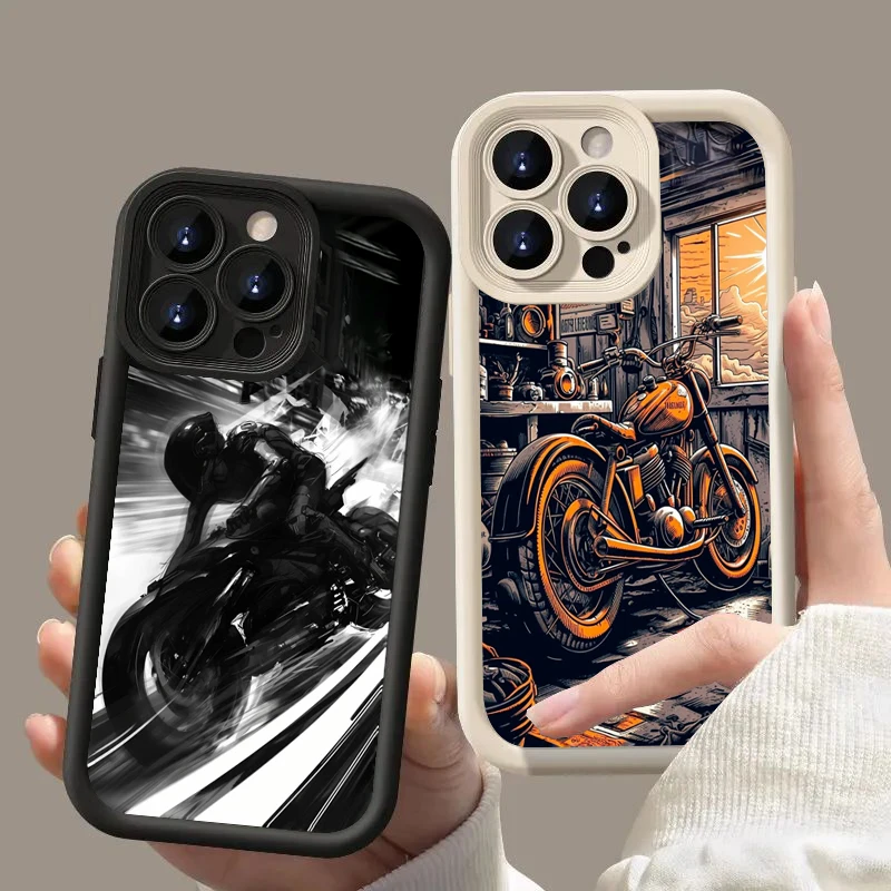 Cool Biker Motorcycle Phone Case For Xiaomi Mi 14 13 12 14T 11 Lite 12T Poco M6 X6 F4 F5 X3 X4 X5 C40 GT 4G 5G Back Cover