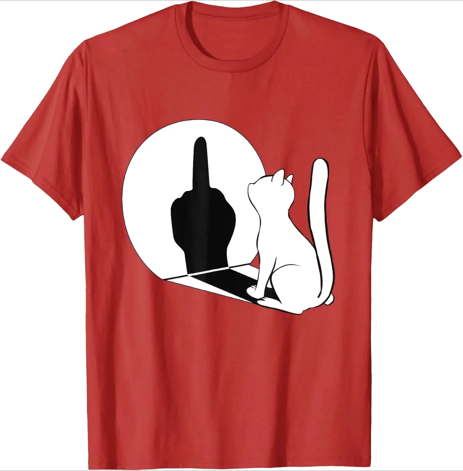 Middle Finger Cat Statement Cat Funny Gift T-Shirt Regular Short Sleeve Tops O-neck Women's Cotton T-shirt Summer Vintage Shirts