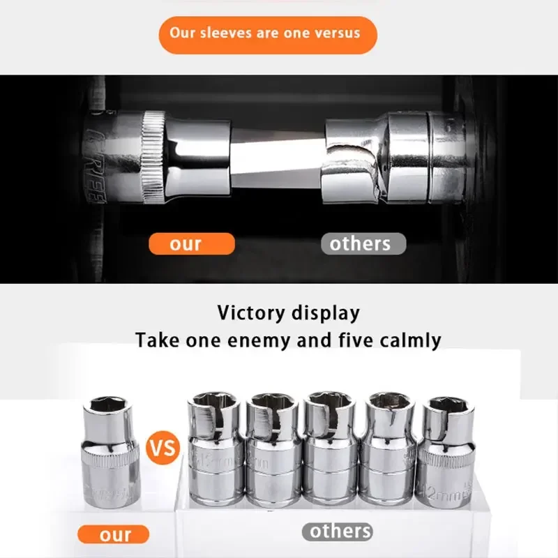 Multi-function Toolbox Auto Repair Socket Wrench Set Combination Repair Sleeve Ratchet Car Special Tools Daquan