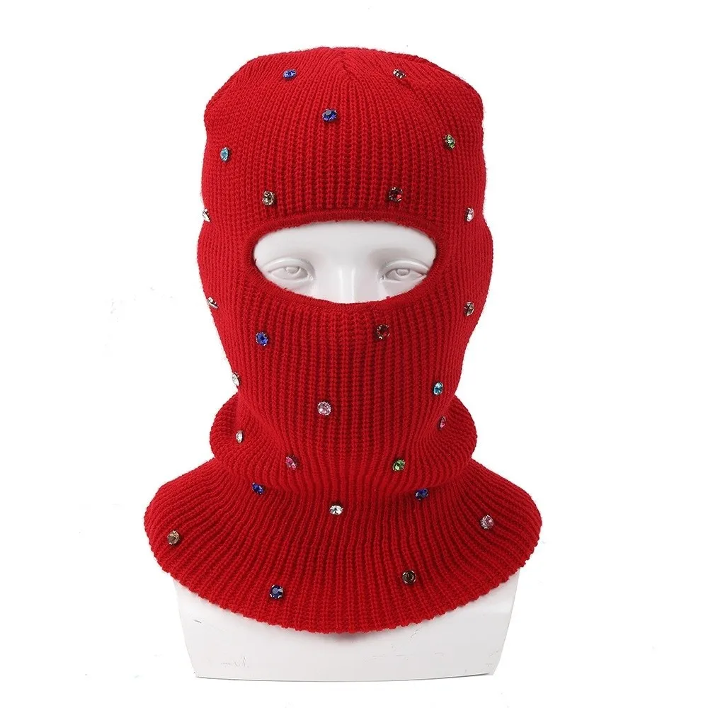 New Knitted Texture Knitted Ski Mask Solid Warm Winter Face Cover Windproof Stretchable Fit Ski Face Cover Winter