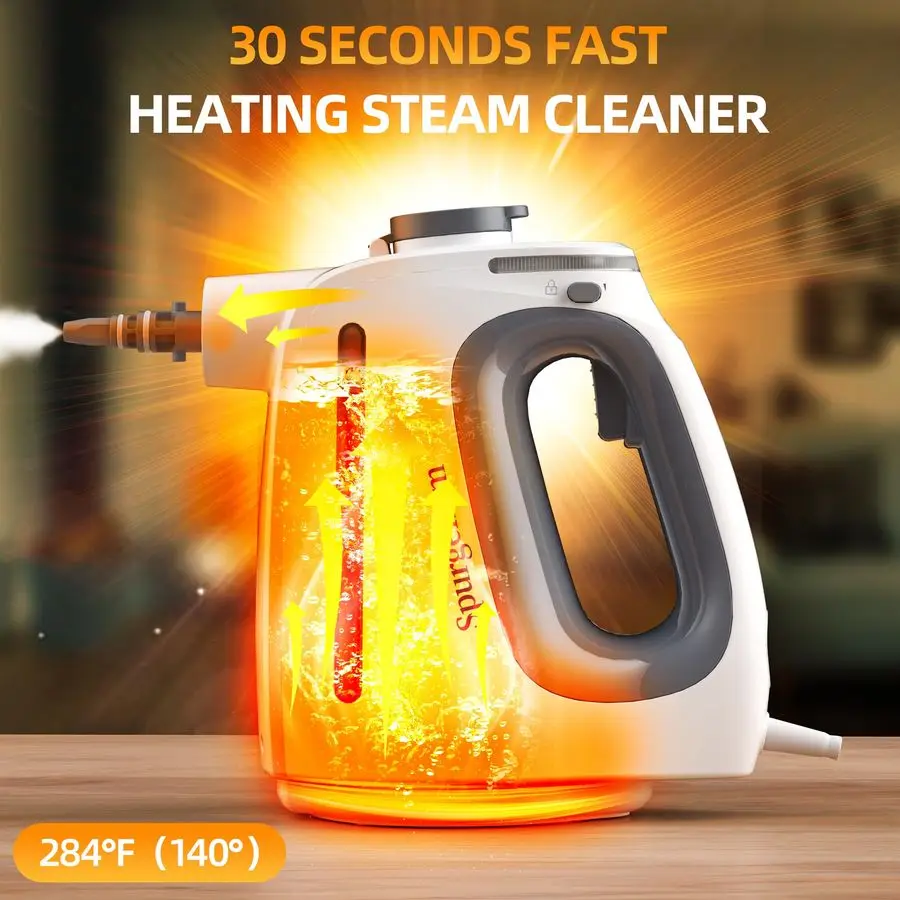 Handheld MultiSurface Steam Cleaner with 11Pc Accessories amp Safety Lock DirtyFree, 550ML Large Capacity Steamer for Floors, Up