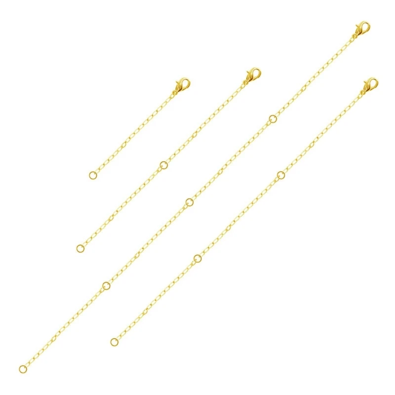 4 Piece Chain Extension Flexible Necklace and Bracelet Lengthener Accessory C1FC