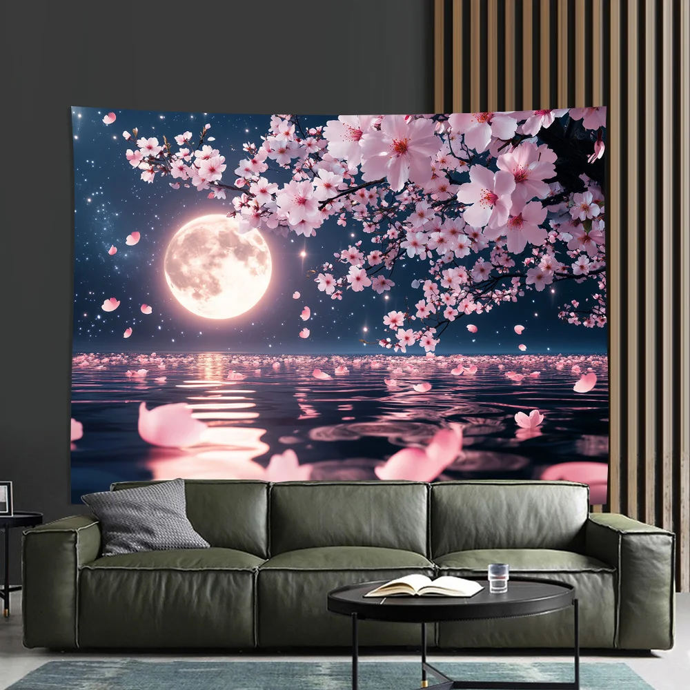 Cherry Blossom Tapestry - Pink Sakura Tree Wall Hanging for Living Room, Bedroom, Office Decor | Perfect Creative Gift Idea