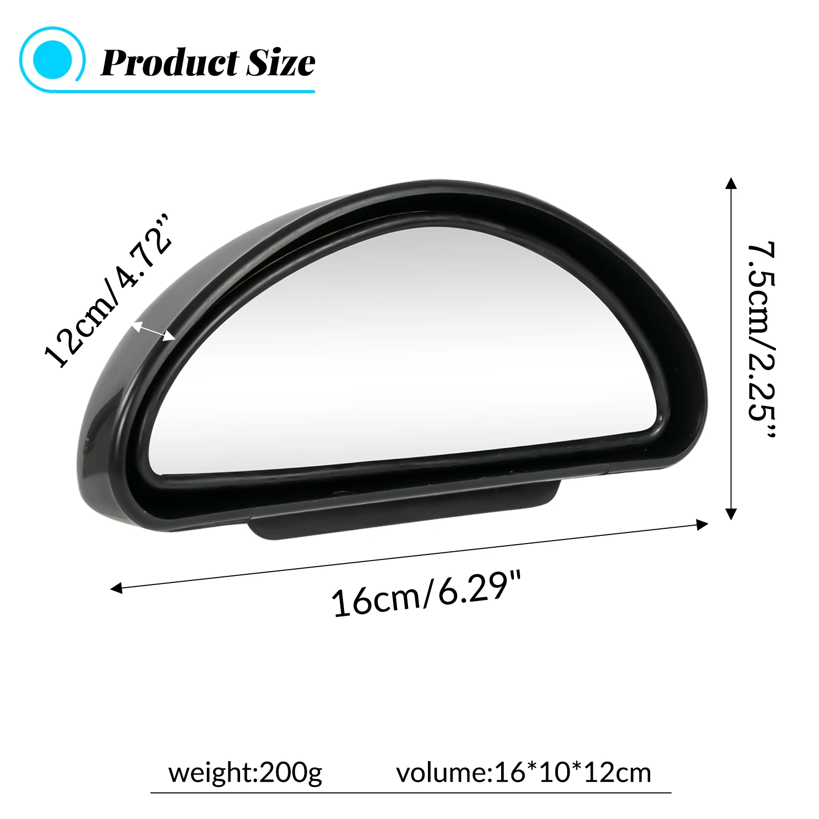 2 Car Blind Spot Mirror Adjustable Rear View Mirror 360 Degree Reverse Wide Angle Additional Mirror for Parking Auxiliary Mirror