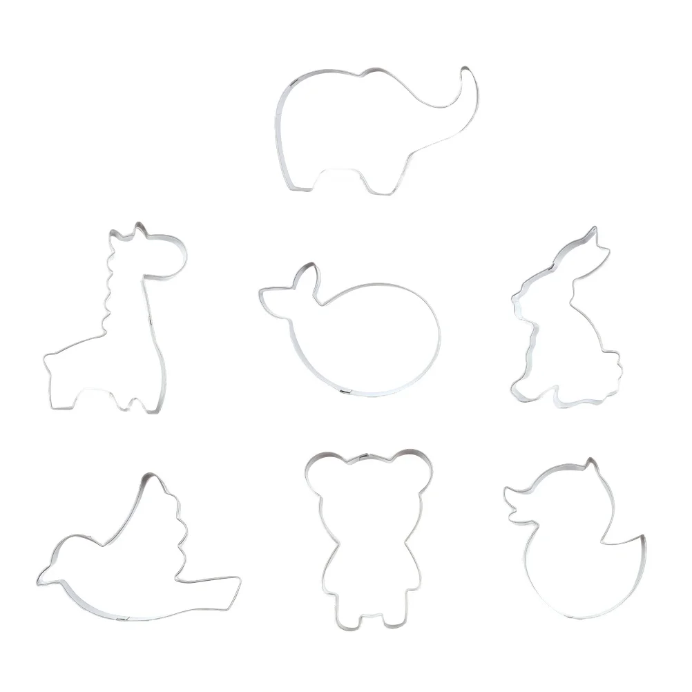 

7pcs Stainless Steel Cookie Cutters Biscuit Molds Fondant Dough Baking Tools Halloween Kids Crafts Soap Making Party Gifts