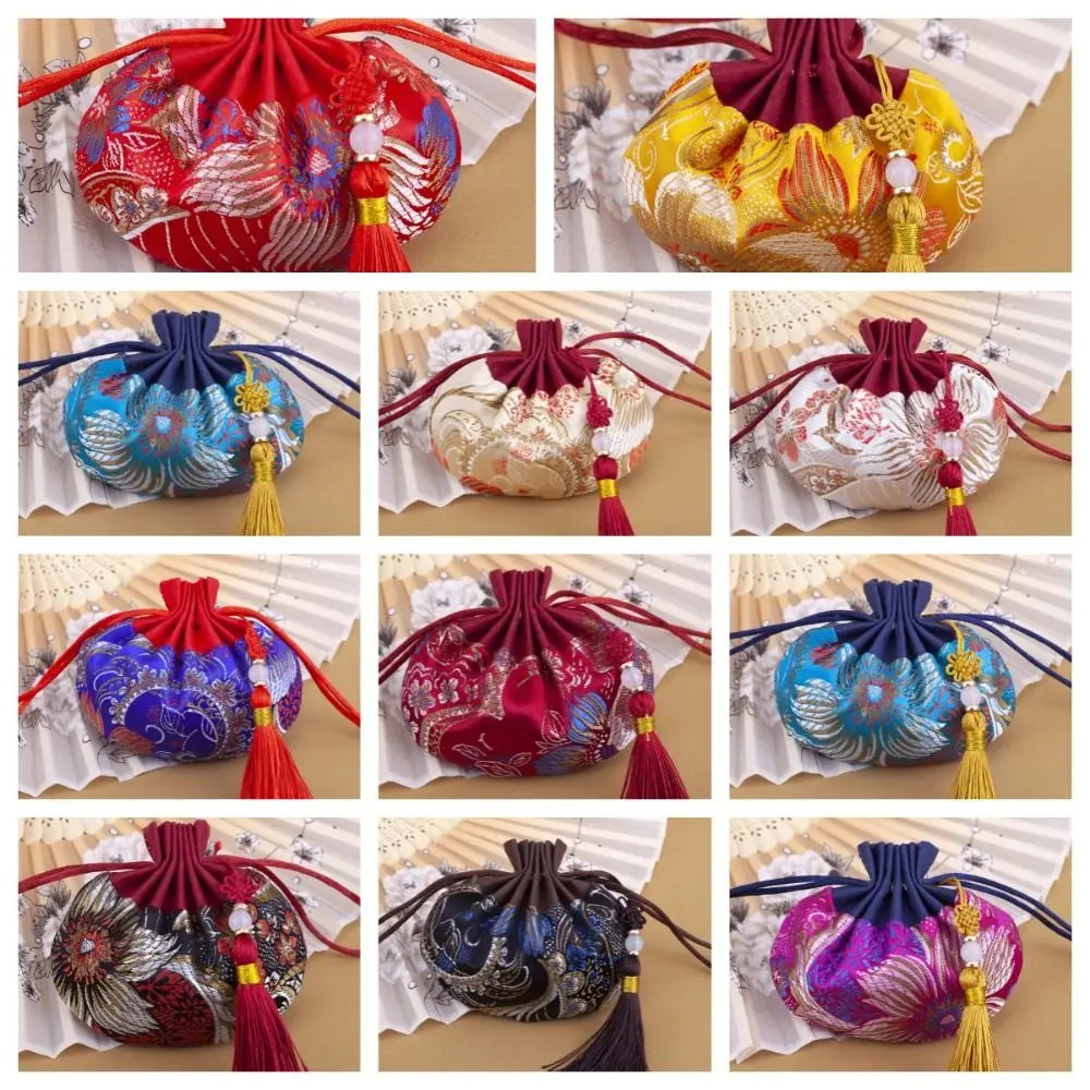 

Фестивальная сумка «Лодка-дракон», саше с цветочной вышивкой, упаковка для ювелирных изделий, парчовая сумка для хранения ювелирных изделий, маленькая сумка с ретро-узором