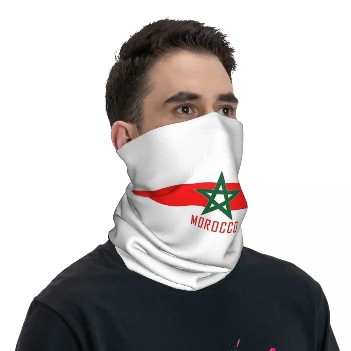 Morocco Flag Merch Bandana Neck Gaiter Magic Scarf Cool Rider Face Mask for Men Women All Season