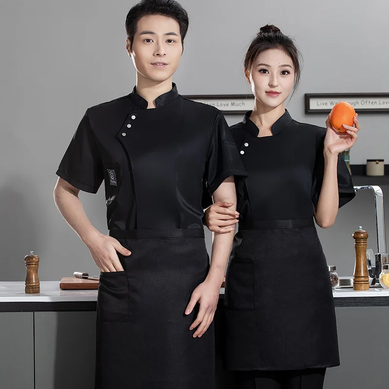 Uniforme de trabajo de Chef de verano para hombres, manga corta, Catering, Hotel, cocina, restaurante, ropa de Chef para mujeres