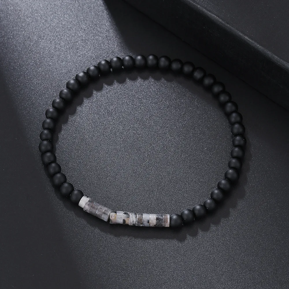 4mm 5 Style Handmade Onxy Beads Mens Bracelet Luxury Emperor Stone Simple Baclet For Male Armband Jewelry Homme