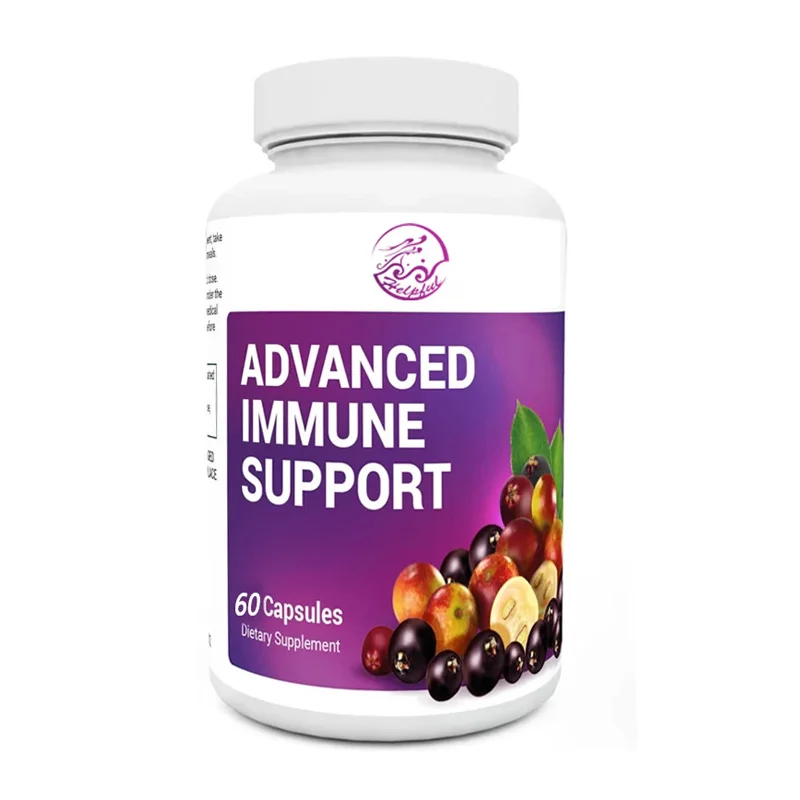 Advanced Immune Support Daily Immune Multi System Defense Supplement, containing 60 capsules of c,zinc, and elderberry