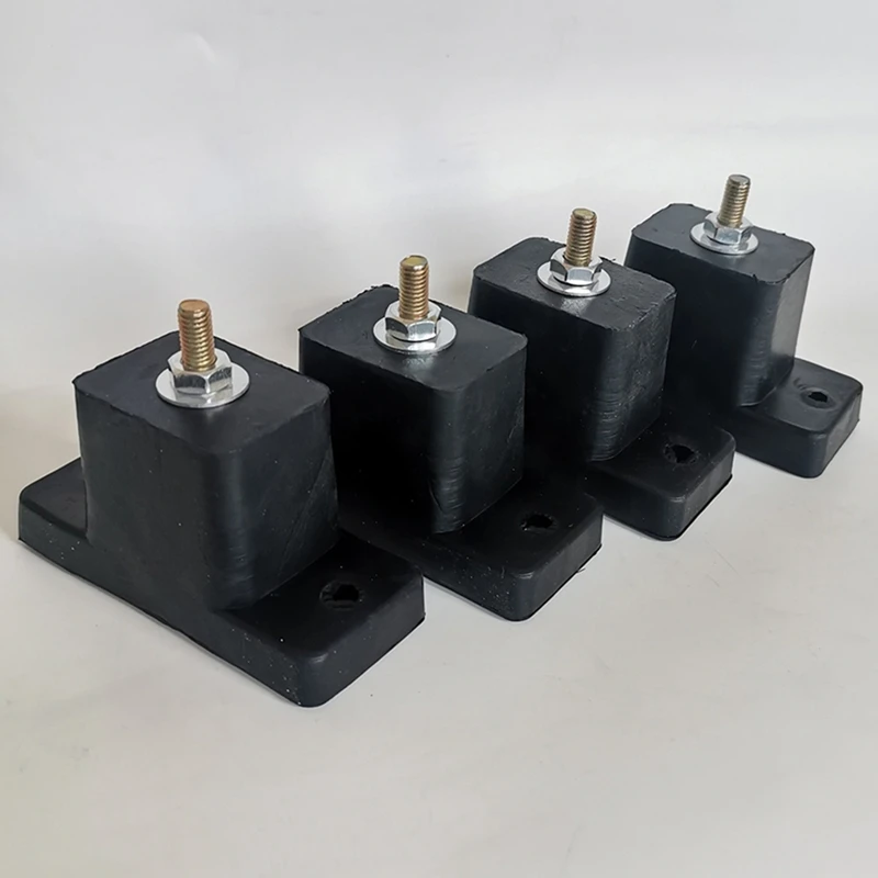 LICE-4 Pack Cushion Air Conditioner Rubber Shock Absorbing Anti-Vibration Isolator Pads Bracket Black
