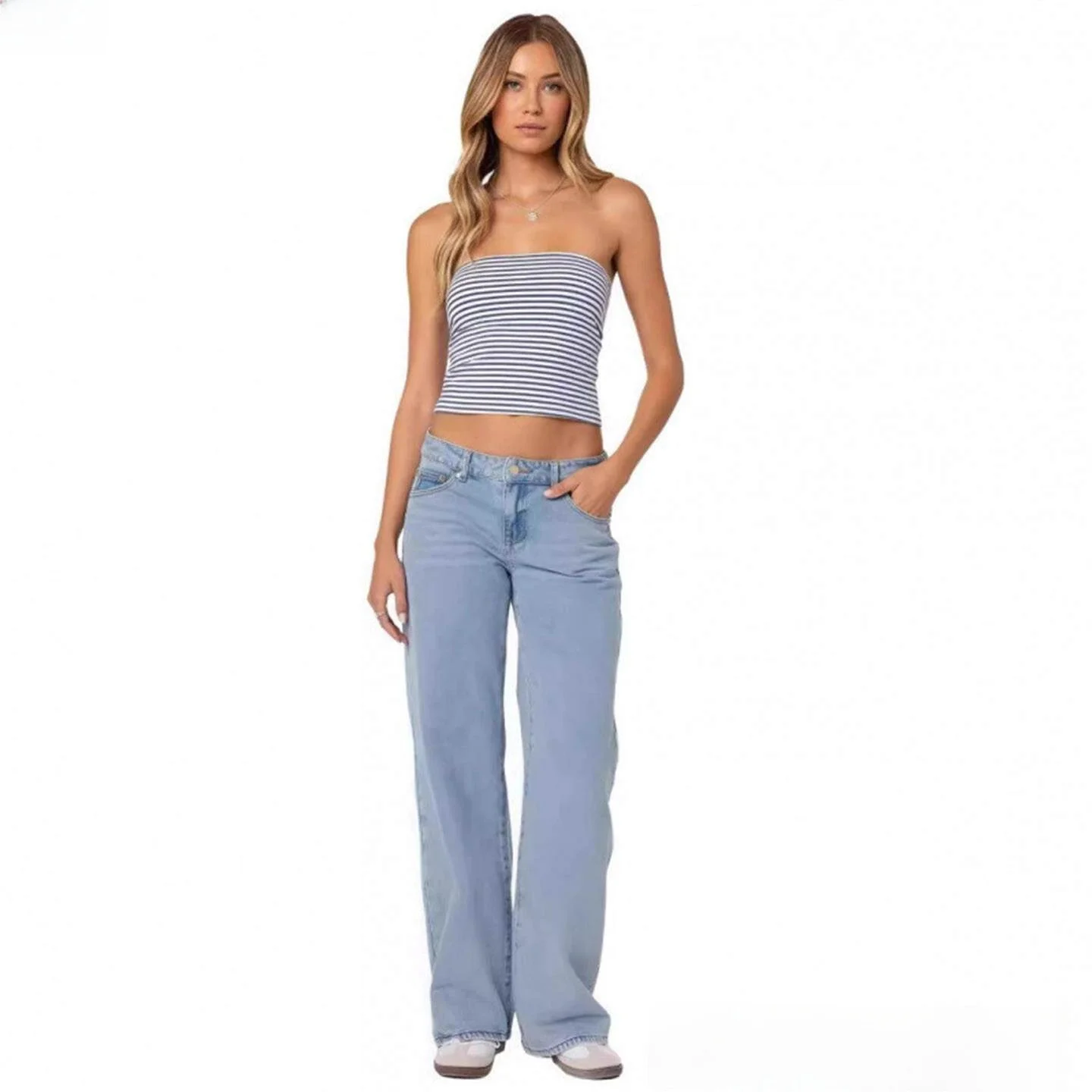 

High Waist Long Wide Leg Jeans Women's Fashion Casual Pants Floor Length Hot Girl Style Chinese Brand Autumn Winter Collection