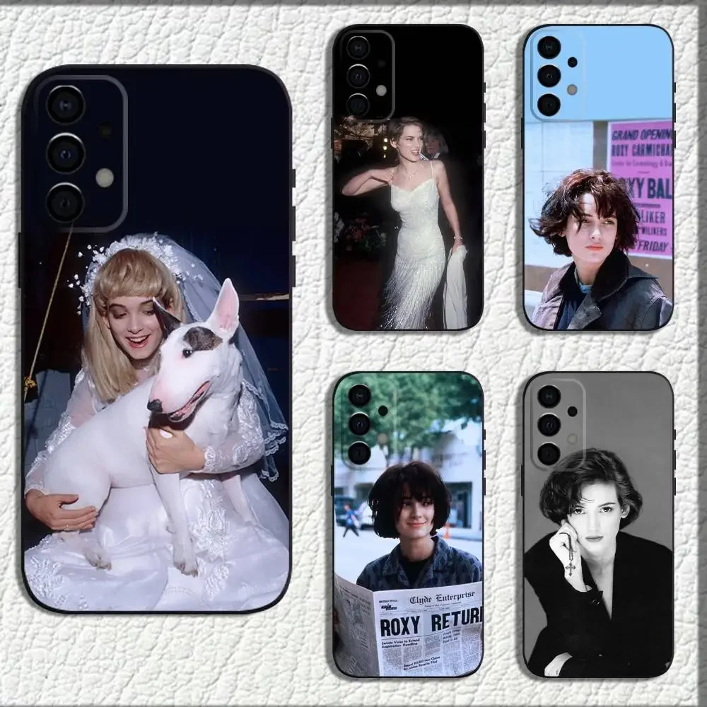 

W-Winona actor R-Ryder Phone Case For Samsung Galaxy A73,72,71,A52,51,40,41,A22,A32,31,A13,12,Note20 Soft Black Shell