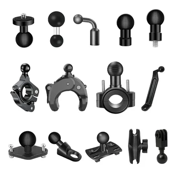 17mm Top Kafa Adaptör Klipsi dikiz aynası Dağı GoPro 10 9 8 DJI 4 K Kamera Araba Oto Montaj Braketi Çift Soket Kolu