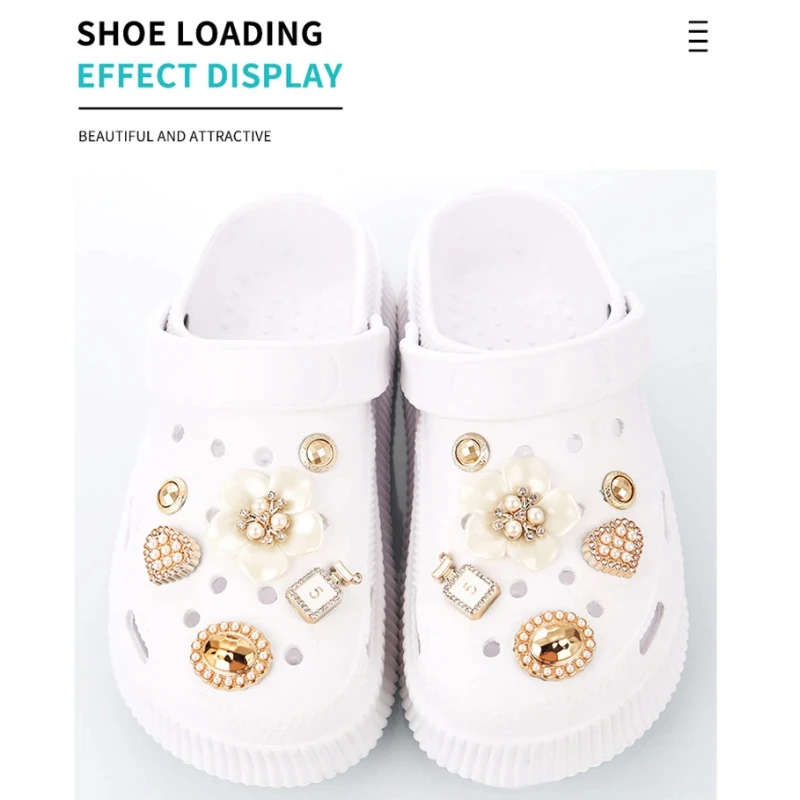 Cave Shoes Diy Accessories Small Fragrant Style Detachable Shoe Flower Pearl Flower Upper Decoration Luxurious Diamond Flower