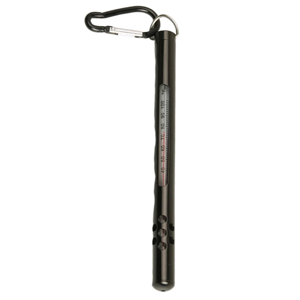 

Fishing Thermometer Portable Pencil Type Fahrenheit Celsius Blue Carabiner Design Vest Chest Pack Fishing Bag Attachment
