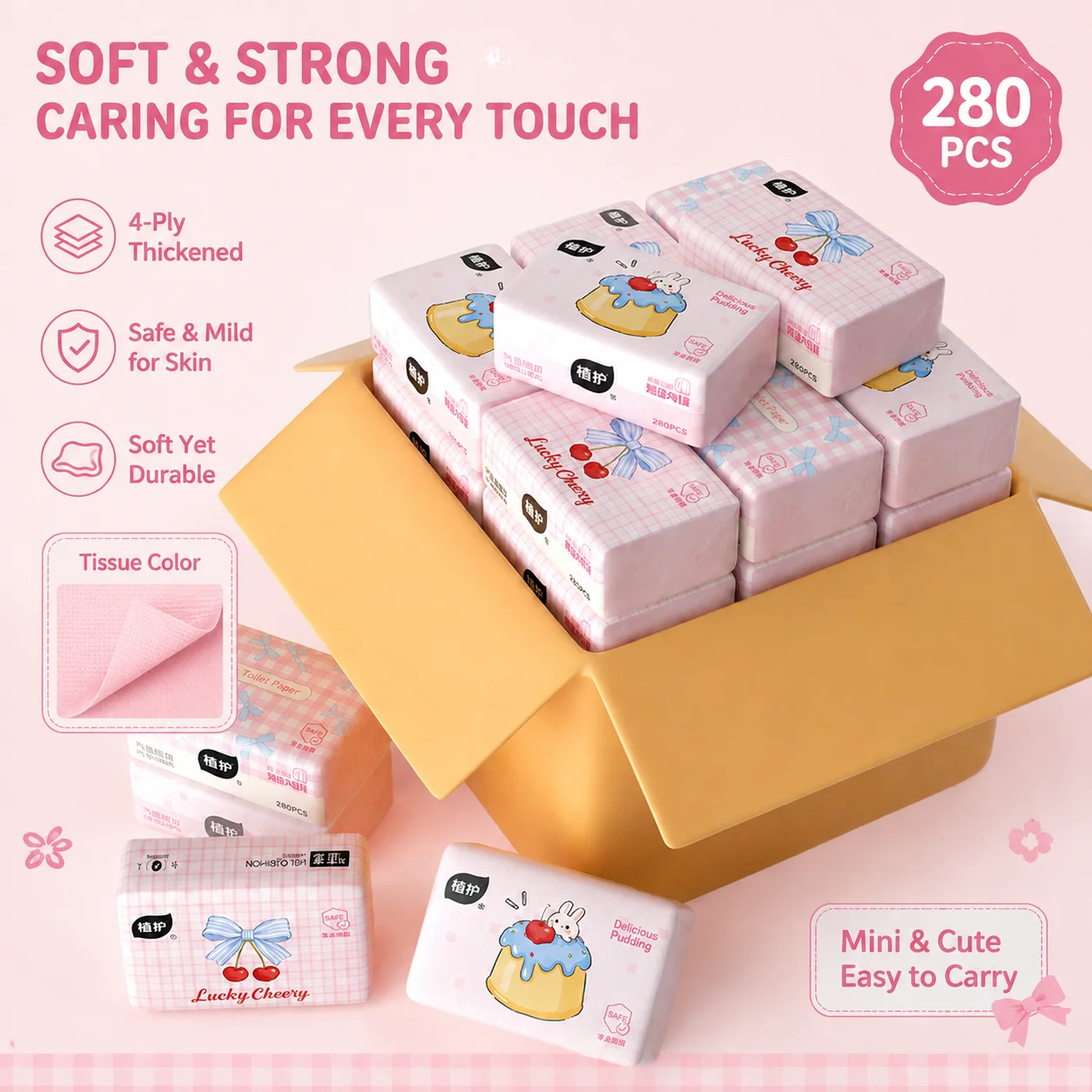 pink-wall‑mounted-facial-tissue-large-size-thickened-soft-household-napkins-multispecification-affordable-hand-towels-for-home