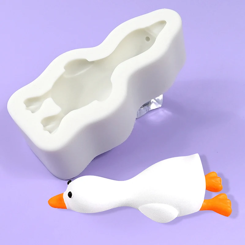 Small Cute 3D Lying Duck Design Silicone Mold DIY Pudding Chocolate Mousse Mould Cake Bakeware Handmade Candle Soap Mold