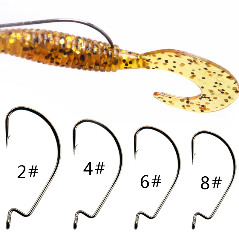 ILure Fishing Hooks 10pcs 8#-5/0 Jigging Head Crank Hook for Soft Bait Carp Fishing Sea Tackle without Lure Accessories Pesca