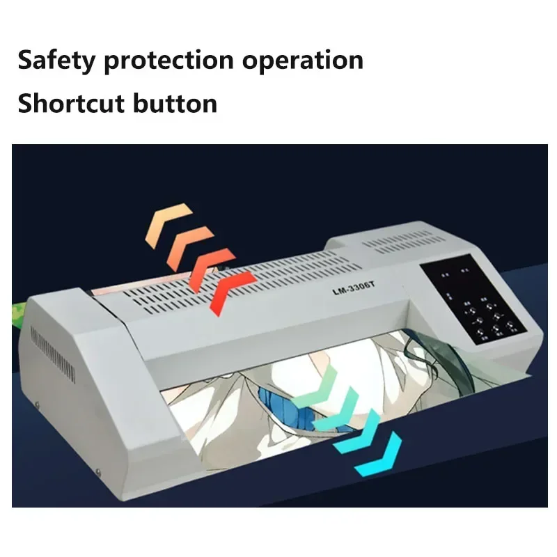 New Upgrade Photo Laminating Machine 6Rubber Rollers A3 Commercial Large Plastic Sealing Machine LM-3306T High-speed Plastic Mol