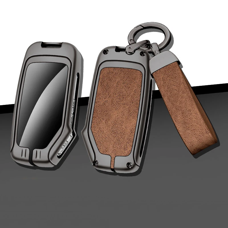 

Leather Car Metal Key Case Cover For KIA Sportage Ceed Sorento Cerato KX5 KX-CROSS Forte K3 K5 K8 Ray Opatima Soul Telluride